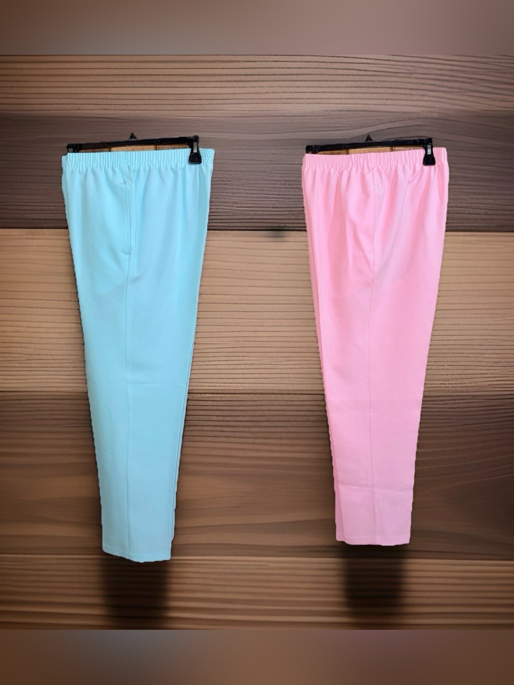 NWOT BonWorth Pastel Pink and Pastel Blue Elastic-Waist Pants Set-M-EC